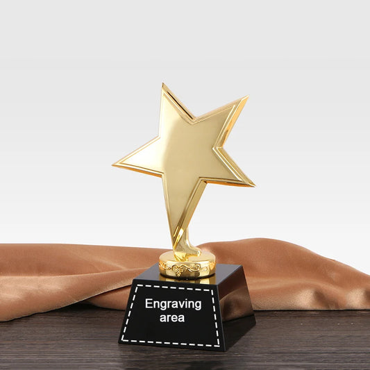 Gold Metal Star Crystal Trophy Music Singer Speech Beauty Contest Prize Best Awards